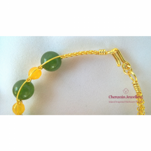 Complete Set Necklace Yellow green Dyed Quartz (Green)