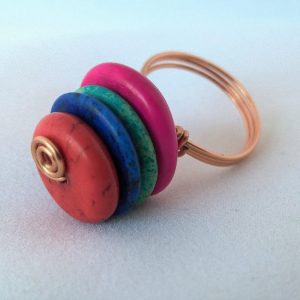 Ring Multi-color Howlite