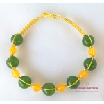 Complete Set Necklace Yellow green Dyed Quartz (Green)